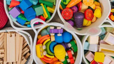 Close up of childrens toys, representing children's products.