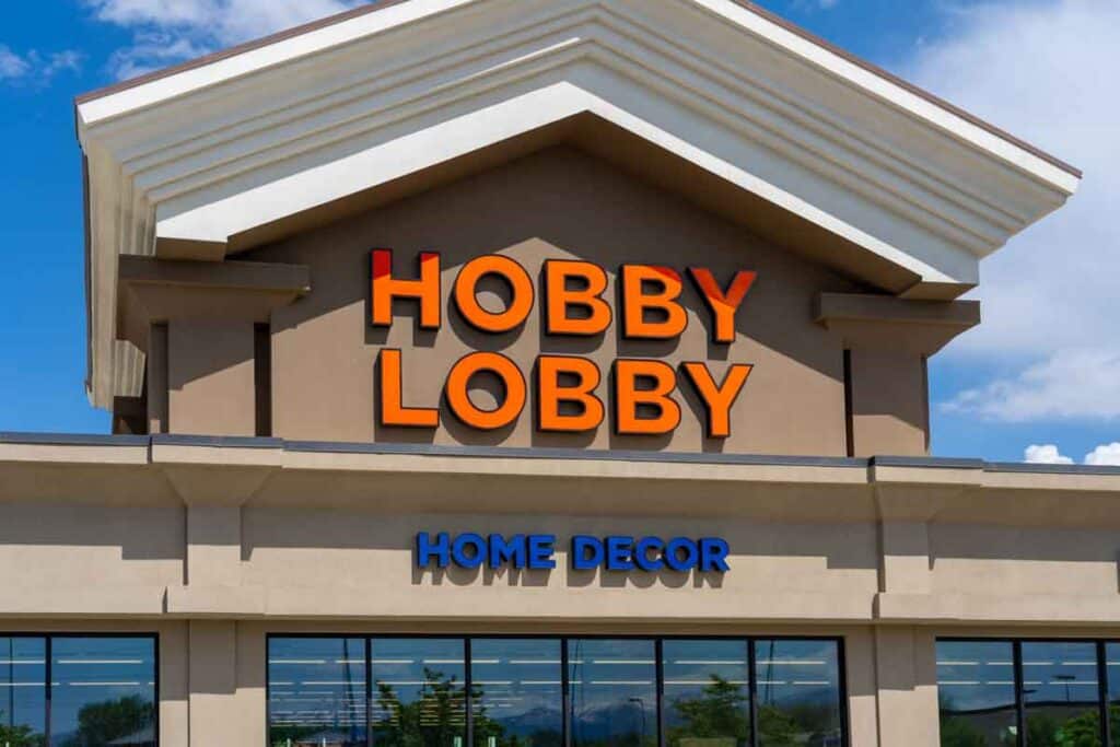 Close up of Hobby Lobby signage, representing the Hobby Lobby class action.