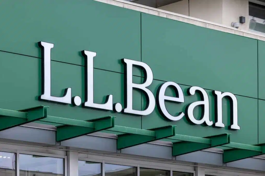 Close up of L.L. Bean signage, representing the L.L. Bean class action.