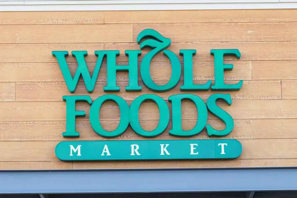 Close up of Whole Foods signage, representing the Whole Foods recall.