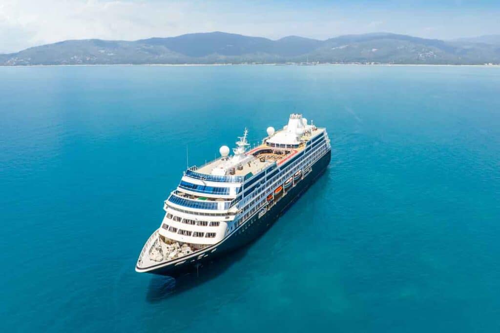 A cruise at sea, representing Royal Caribbean class action.