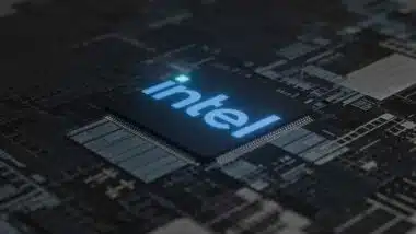 Close up of Intel chip on a motherboard, representing the Intel class action.