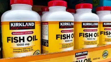 Kirkland Fish Oil products on a Costco shelf, representing the Costco class action.