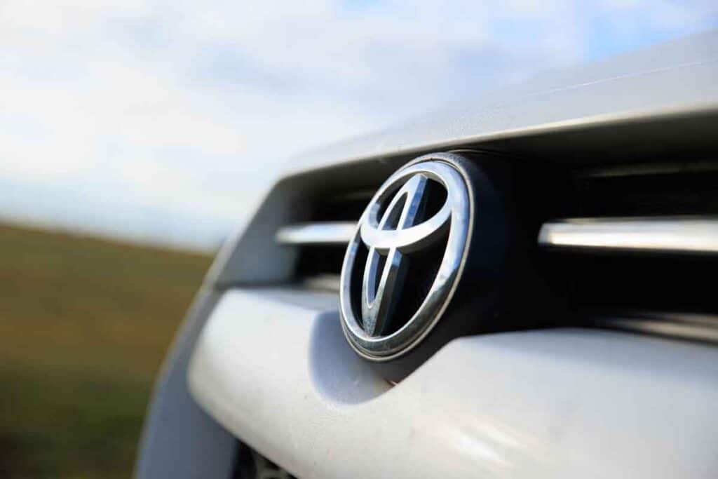 Toyota emblem on a front bumper, representing the Toyota class action.