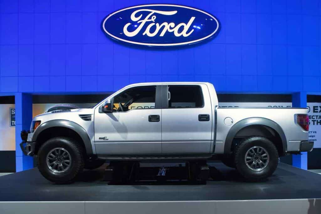 A 2011 Ford F-250 at a car show, representing the Ford class action.