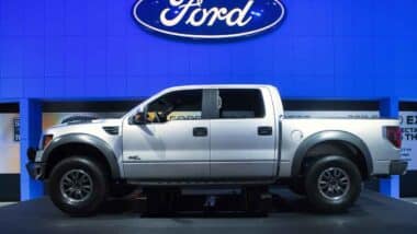 A 2011 Ford F-250 at a car show, representing the Ford class action.