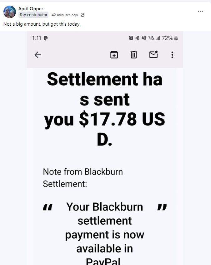 A.C.IsraelEnterprisesLoanInterestFB10-17-24 checks in the mail