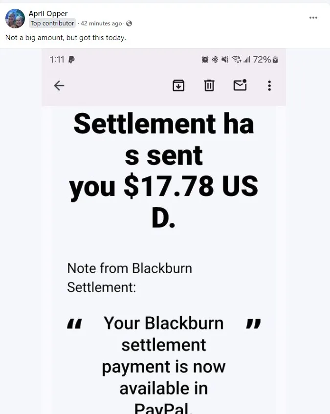 A.C.IsraelEnterprisesLoanInterestFB10-17-24 checks in the mail