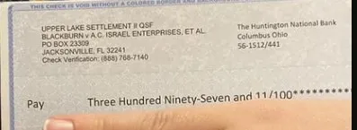 A.C.IsraelEnterprisesLoanInterestratesFB5-12-24-1 checks in the mail