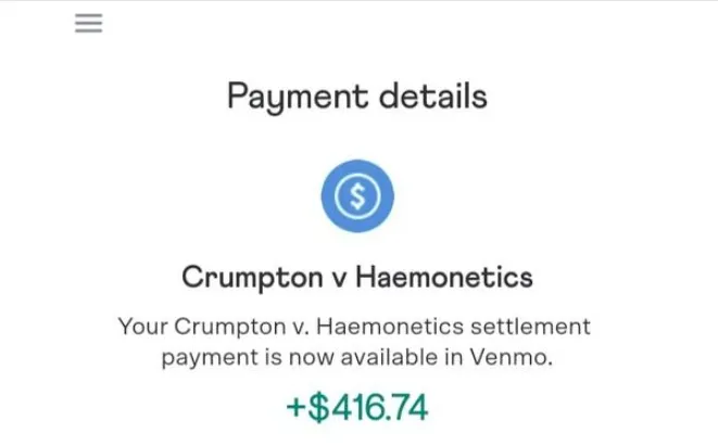 HaemoneticsBIPAFB10-23-24 checks in the mail