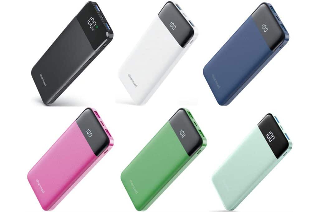 Product photo of recalled power bank in various colors, representing the power bank recall.