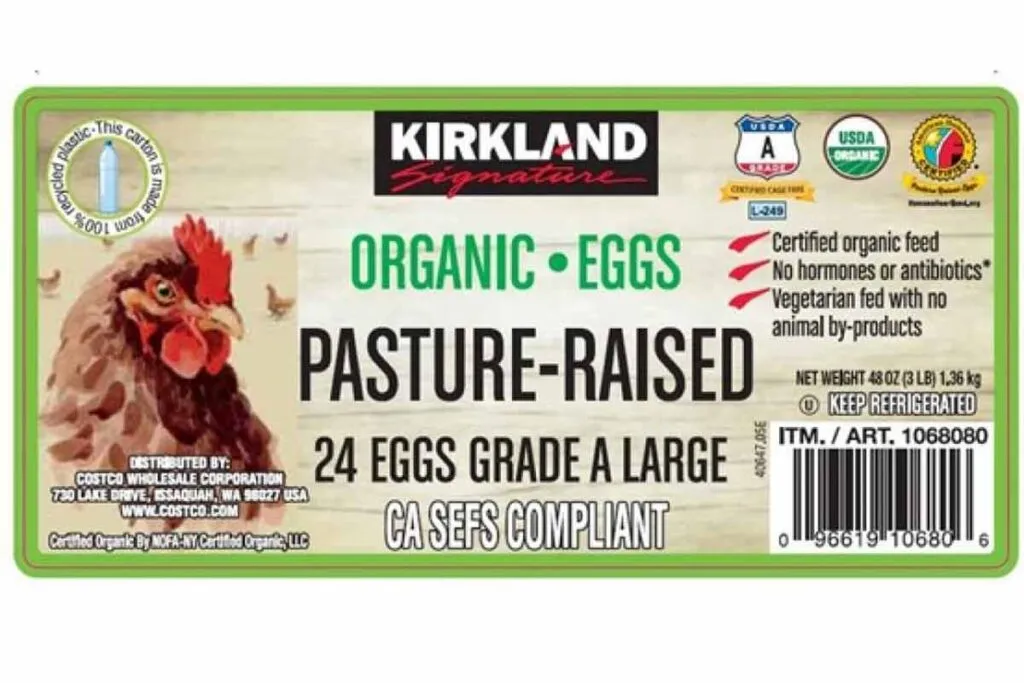 Product label of recalled eggs sold at Costco, representing the Costco egg recall.