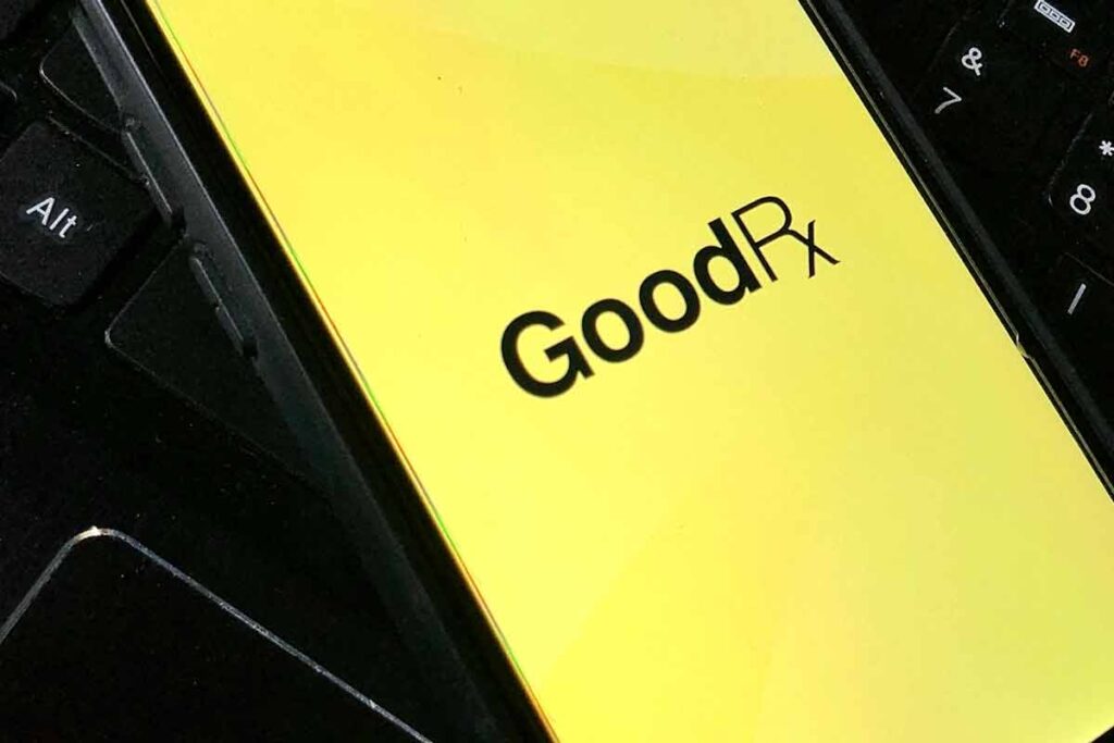 GoodRx logo displayed on a smartphone, representing the GoodRx class action.