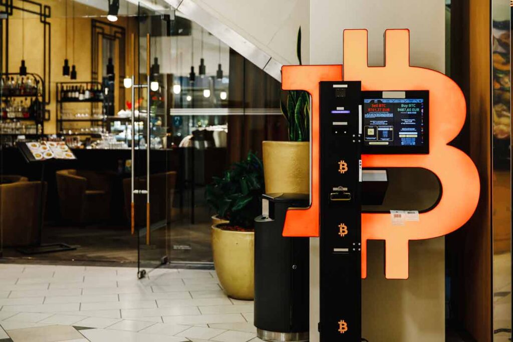 A bitcoin ATM, representing the Bitcoin ATM data breach.