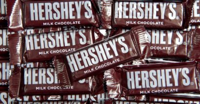 Hershey's candy bars filling the screen, representing the Hershey class action.