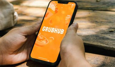 Close up of GrubHub app displayed on a smartphone screen, representing the GrubHub settlement.
