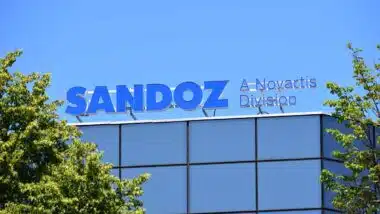 Sandoz headquarters signage, representing the Sandoz settlement.
