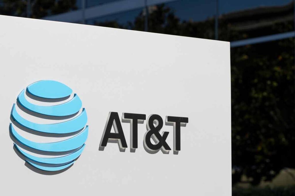 Close up of AT&T signage, representing the AT&T class action.