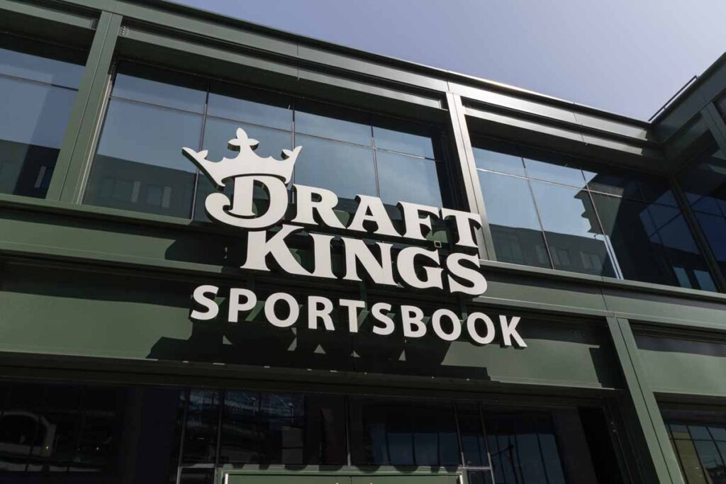 Close up of DraftKings signage, representing the DraftKings class action.