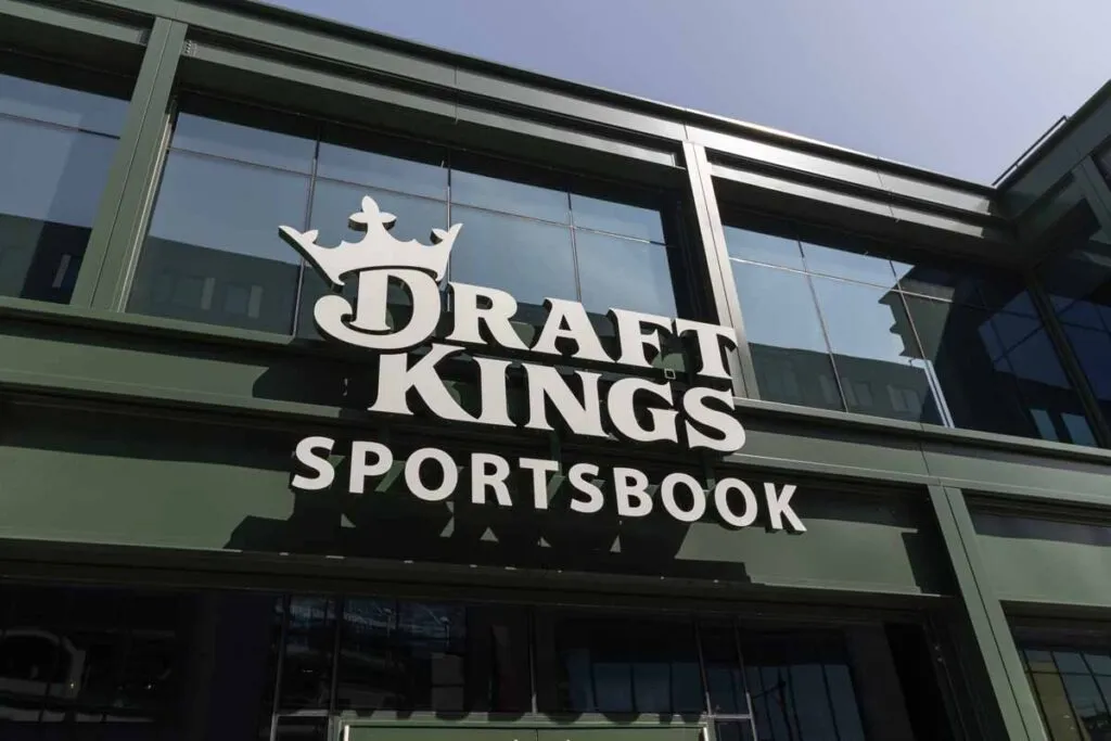 Close up of DraftKings signage, representing the DraftKings class action.