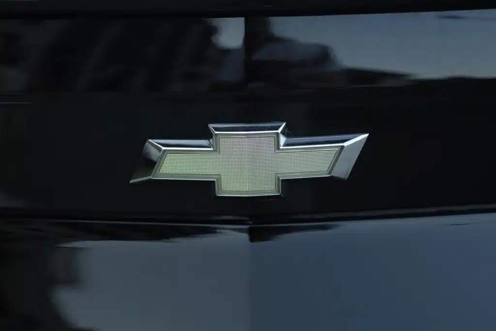 Chevrolet emblem on a front bumper, representing the Chevrolet Equinox EV recall.