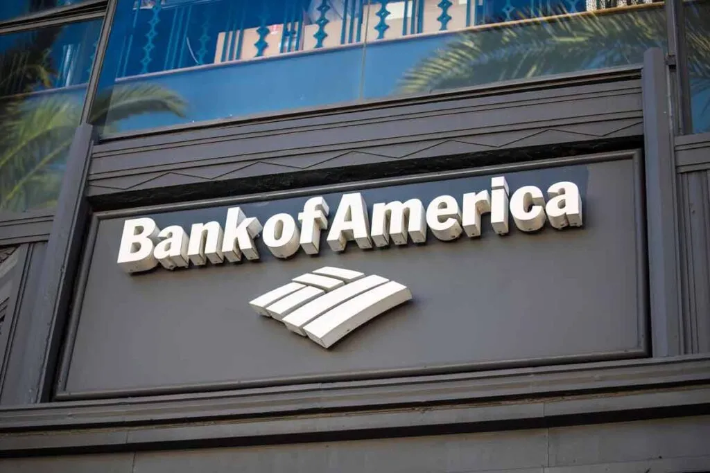 Close up of Bank of America signage, representing the Bank of America repossession settlement.