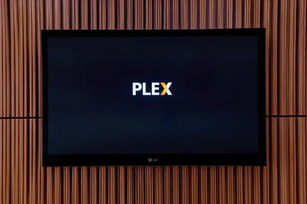 Plex logo displayed on a TV, representing the Plex class action.
