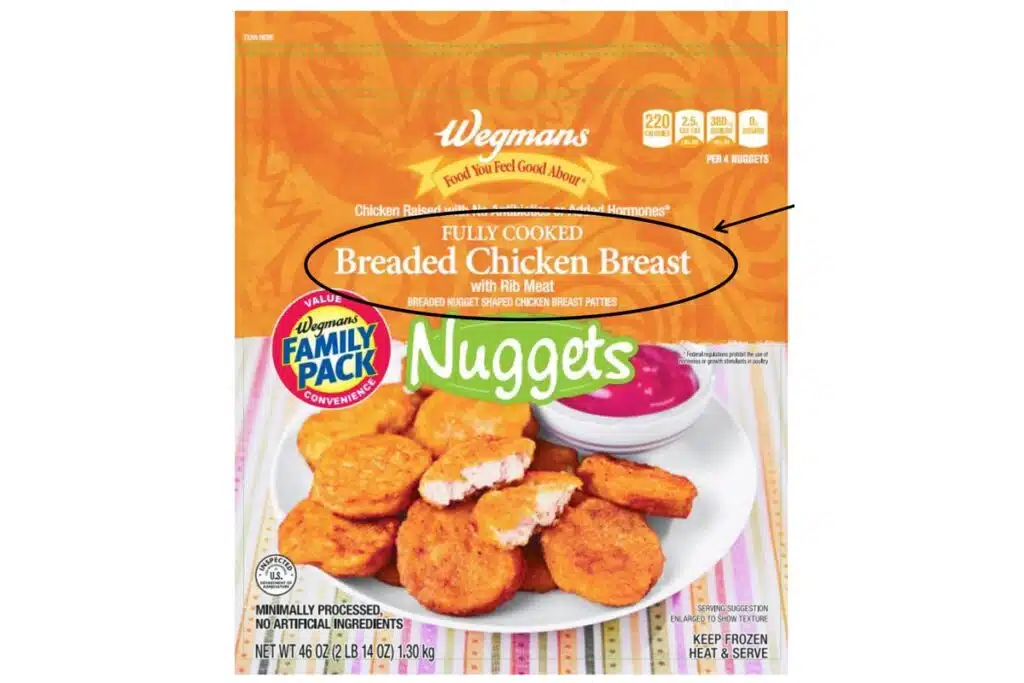 Product photo of recalled chicken nuggets, representing the Wegmans health alert.
