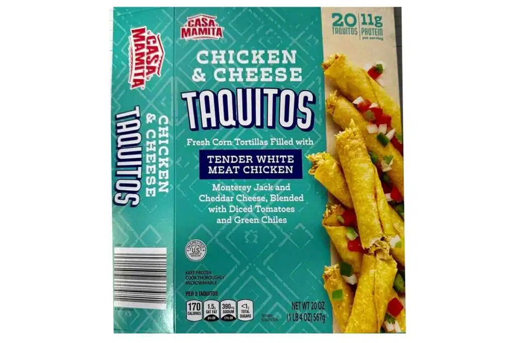 Product photo of recalled taquitos, representing the Aldi recall.