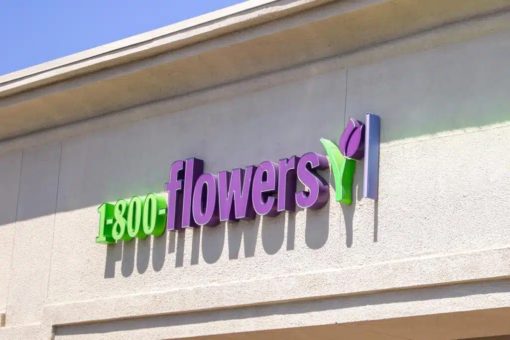 Close up of 800-flowers signage, representing the 800-flowers class action lawsuit.