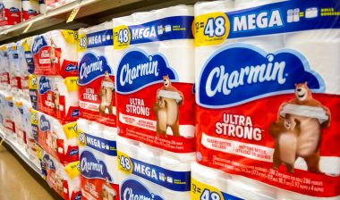 Charmin toilet paper on display in a store, representing the Charmin class action.