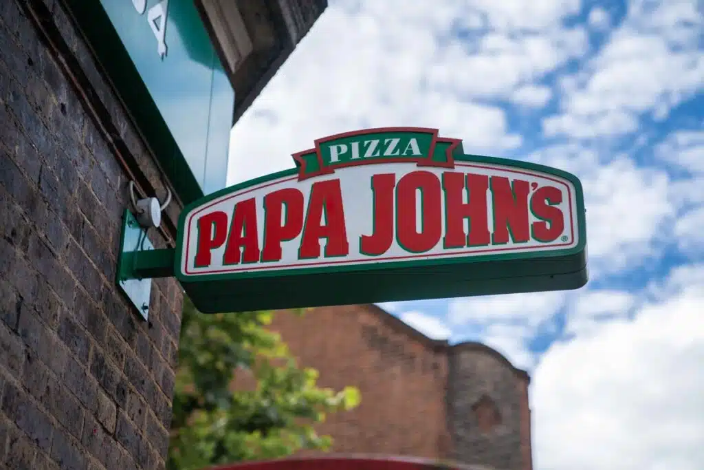 Papa Johns pizza signage, representing the Papa John's class action.