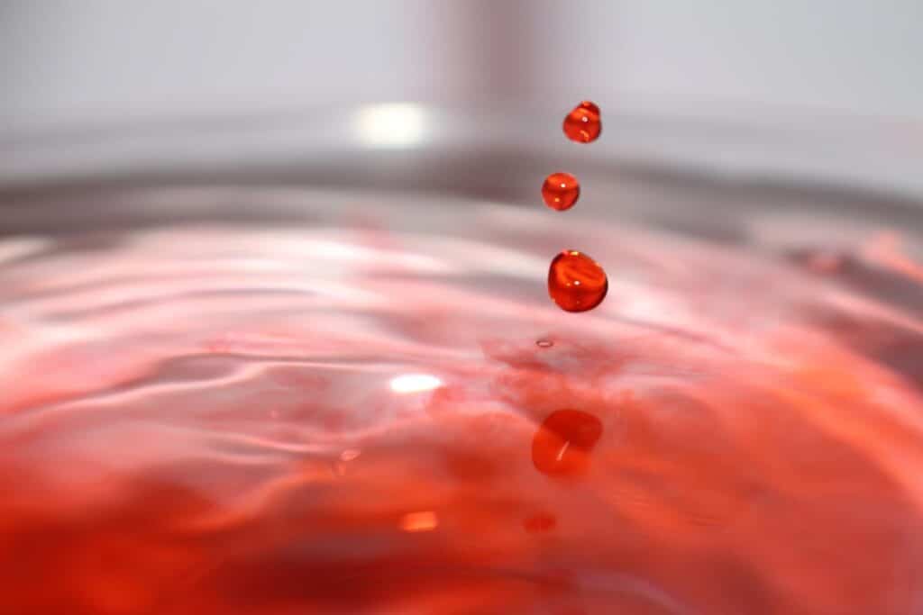 Close up of red dye, representing the red dye no. 3 ban.