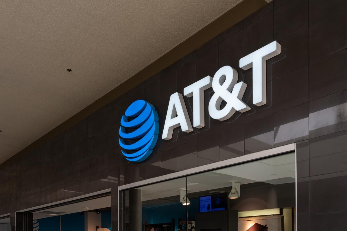 Close up of AT&T signage, representing the AT&T class action.