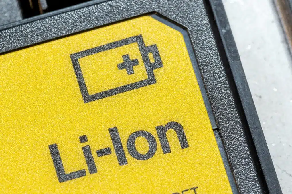 Close up of lithium ion battery, representing lithium-ion batteries.