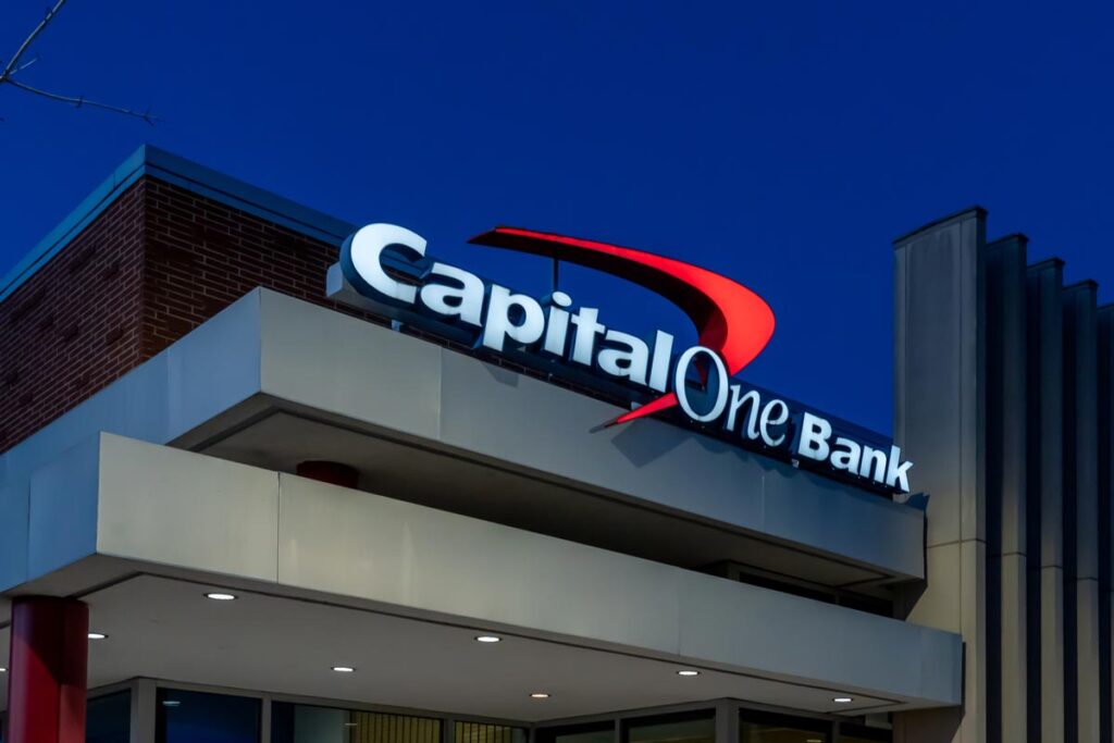 Exterior of a Capitol One location, representing the Capital One lawsuit.