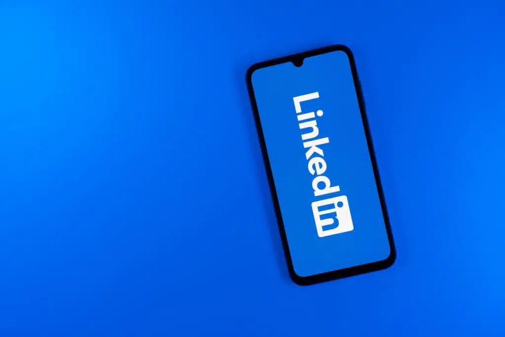 LinkedIn logo displayed on a smartphone, representing the LinkedIn class action.