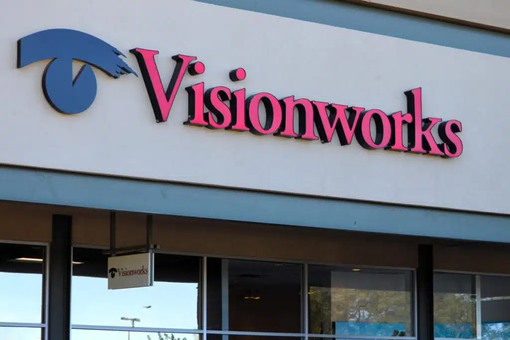 Close up of Visionworks signage, representing the Visionworks class action.