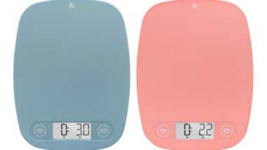 Product photo of recalled scale in two colors, representing the Greater Goods recall.
