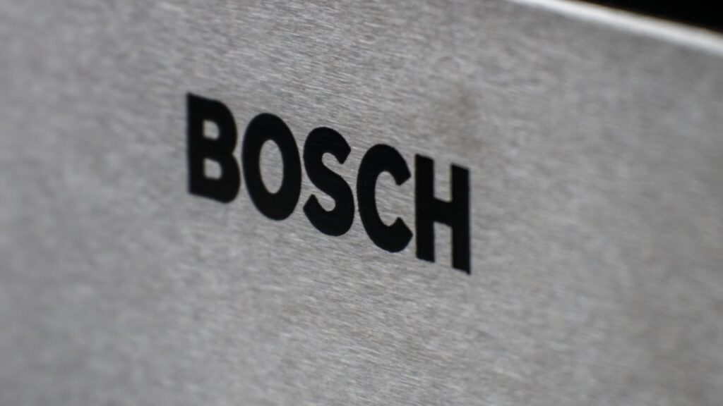 Close-up of a logo of the brand Bosch