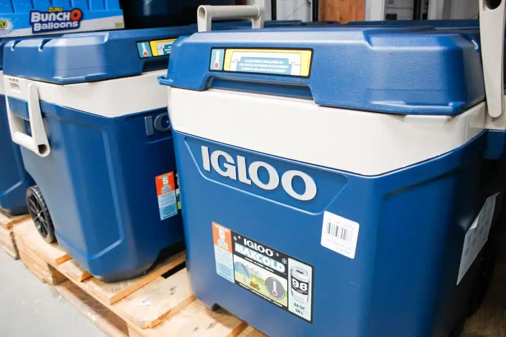 Igloo coolers on display in a store, representing the Igloo class action.