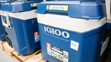 Igloo coolers on display in a store, representing the Igloo class action.