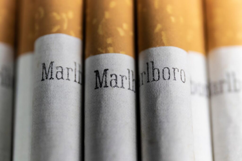 Close up of Marlboro cigarettes, representing the Philip Morris settlement.