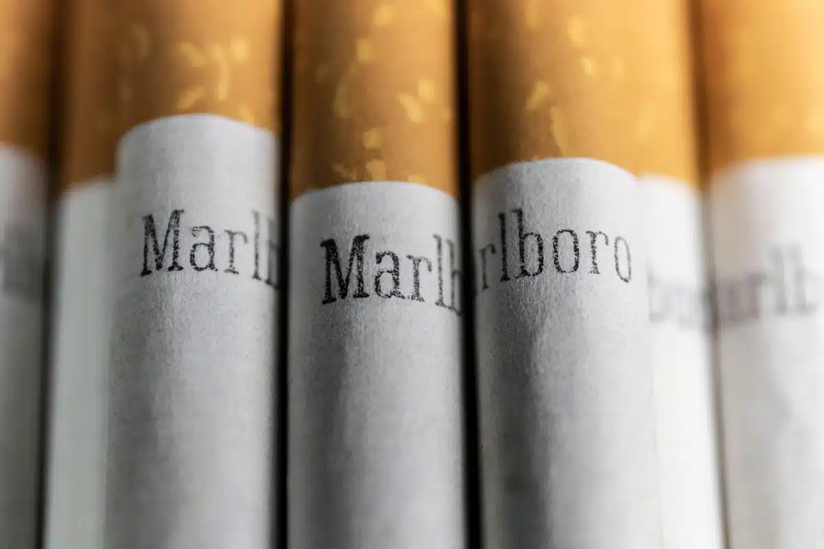 Close up of Marlboro cigarettes, representing the Philip Morris settlement.