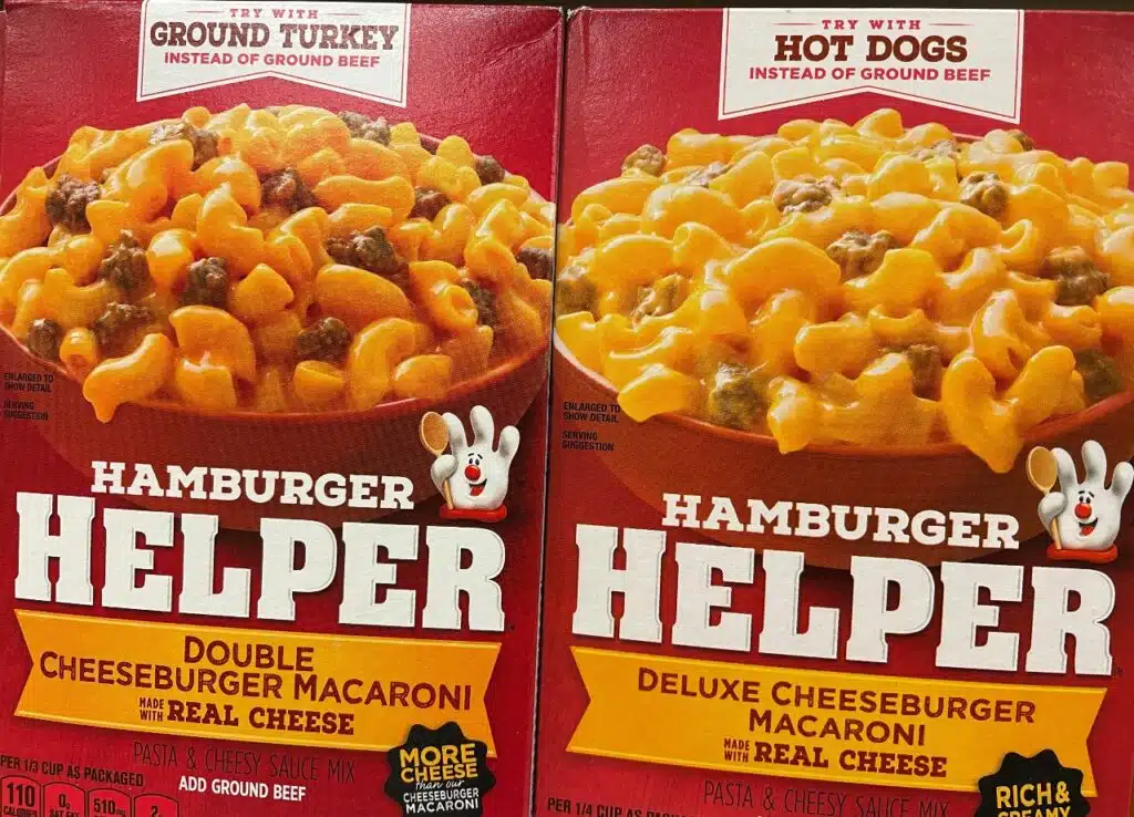 Retail store shelf Hamburger Helper