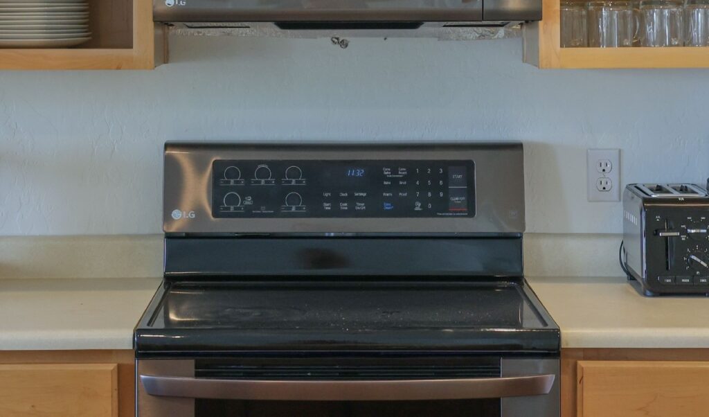 electric stove in kitchen