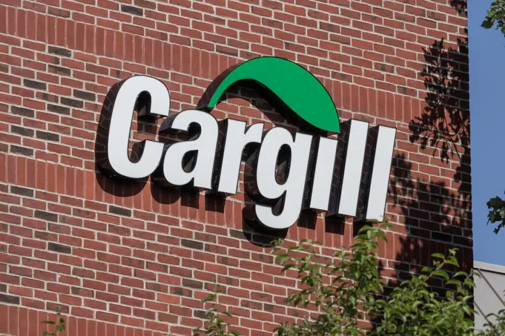Close up of Cargill signage, representing the turkey settlement.