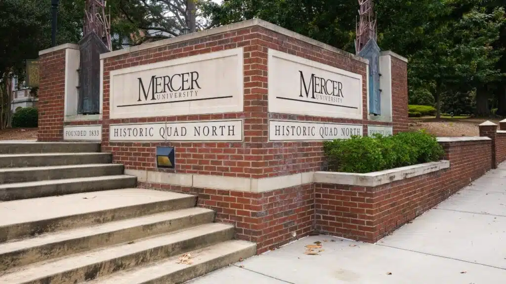 Entrance sign to Mercer University