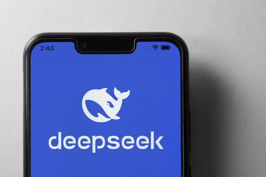 DeepSeek logo displayed on a smartphone, representing DeepSeek data.