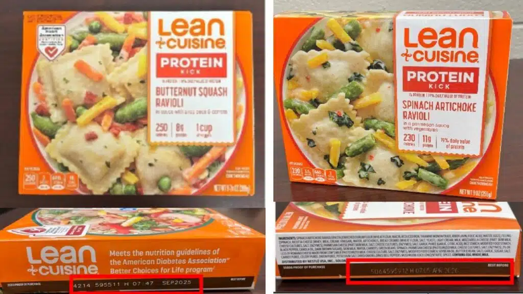 two of the lean cuisine recalled frozen dinners